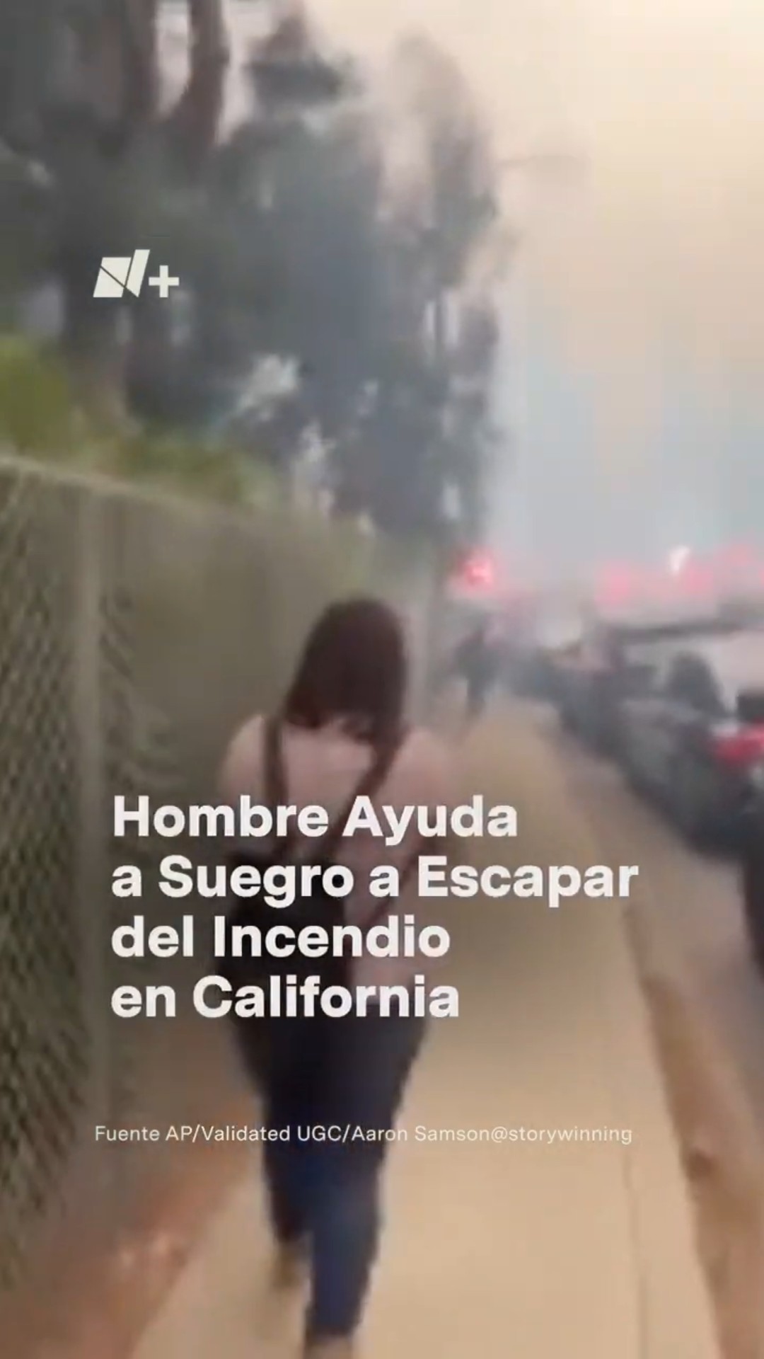 Hombre ayuda a suegro a escapar de incendio en California #nmas #shorts #california