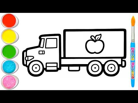 🚚🍐🍎 Drawing and Coloring a Toy Fruit Truck | Learning for Kids #304