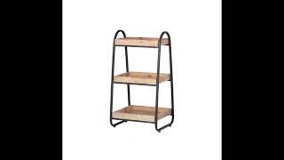 Linon Rustic Brown Iron Three Tiered Bath Stand - The Classy Home