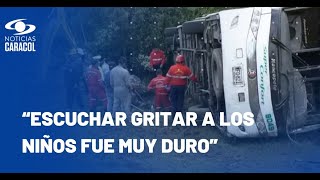 Hablan socorristas que atendieron fatal accidente de bus en Boyacá: 