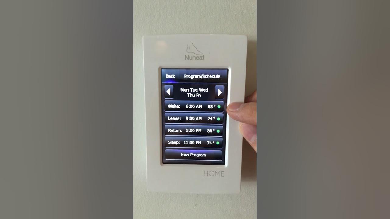 NUHEAT Thermostat tutorial videos. Step 12, Early Start Feature