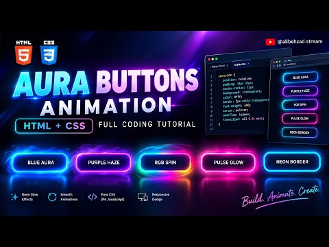 ✨ Aura Buttons Animation with HTML & CSS | Full Coding Tutorial