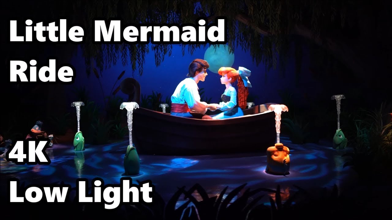 Little Mermaid Ride 2018 | 4K Ultra Low Light | Full Ride and Queue ...