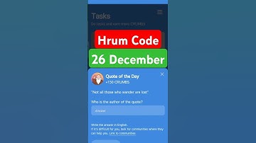 Hrum Code 26 December | HRUM Quote of the Day | Hrum Daily Tasks | Hrum Code | #hrumcode