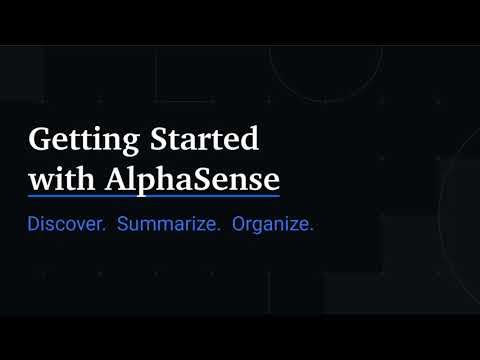 Getting Started with AlphaSense