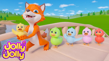 Five Little Ducks with Fox + More - Catch The Fox | Jolly Jolly - Nursery Rhymes