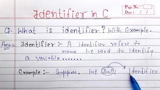 Identifiers in C programming | Learn Coding