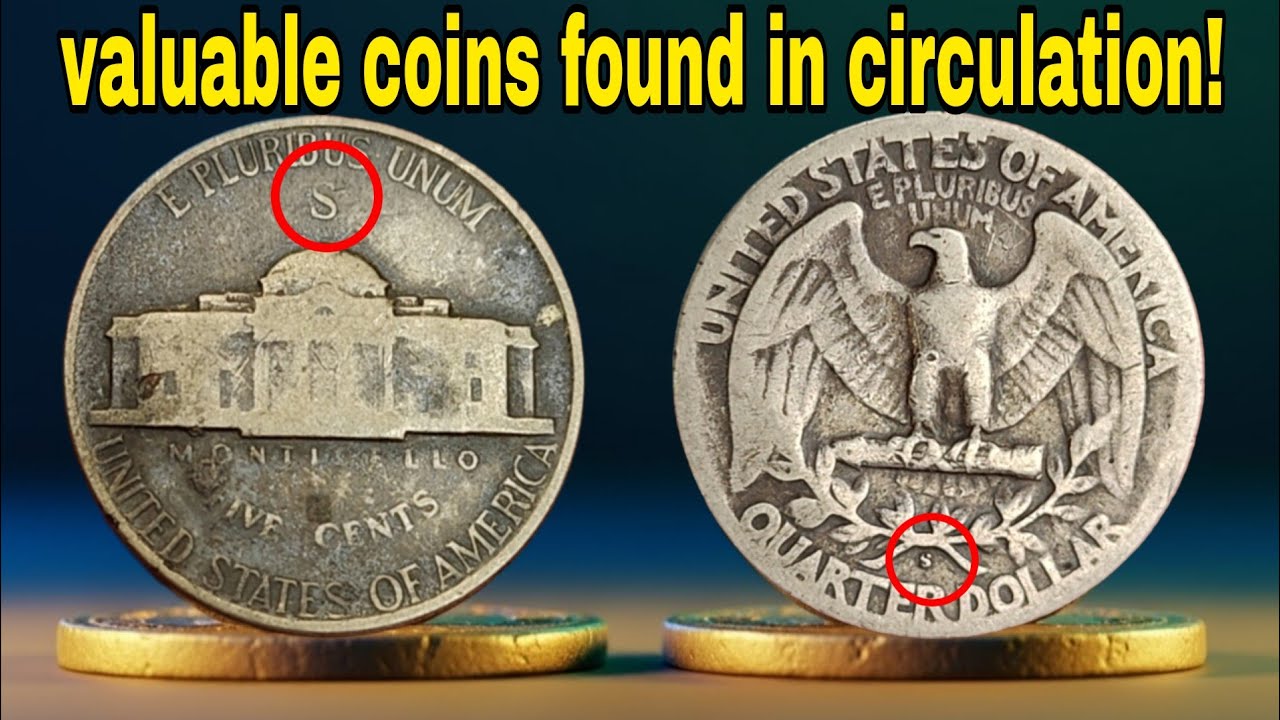 10 самых ценных пятицентовых монет времен войны Джефферсона и серебряных четвертаков Вашингтона с...