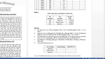 Hướng dẫn giải bài tập số 1 - Excel