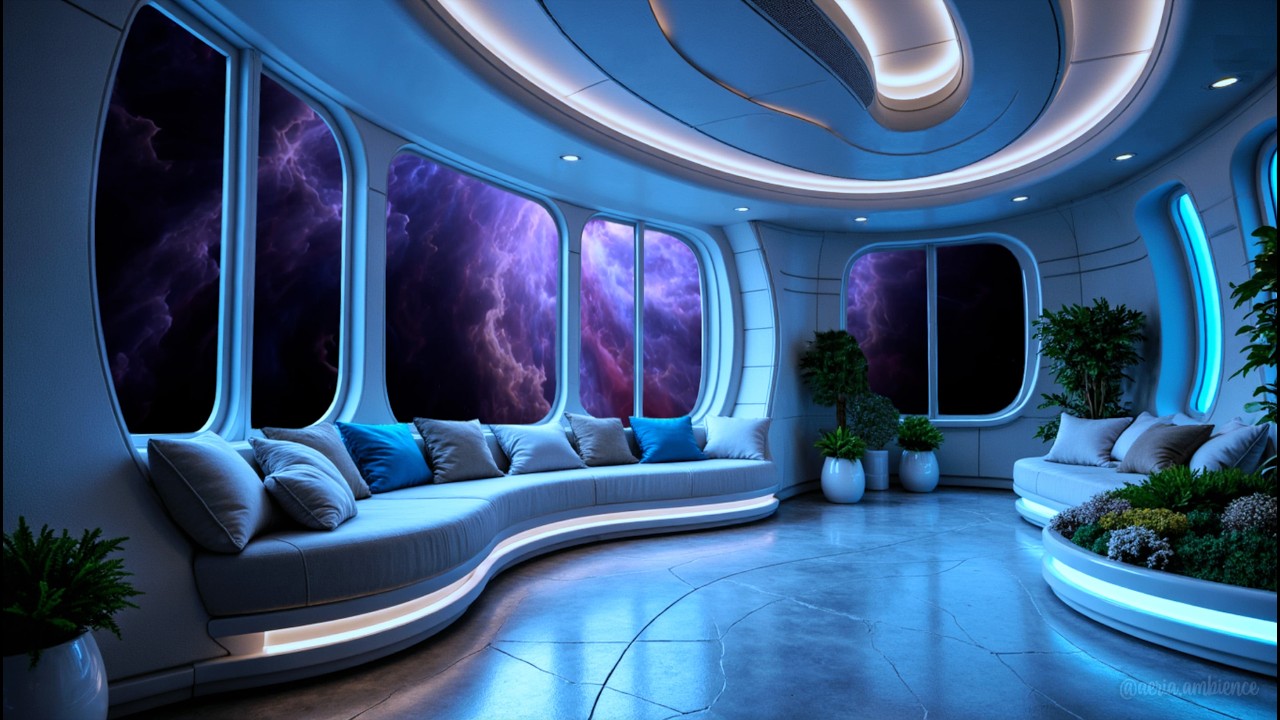 Soft Piano in Space | Wind & Cosmic Garden for Relaxation & Productivity