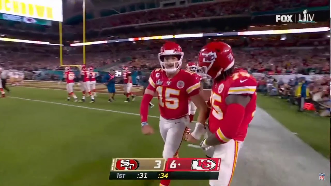 Patrick Mahomes Scores The St Td Of The Game Super Bowl Liv Youtube
