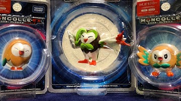 Takara Tomy Moncollé-ex Pokemon Rowlet and Dartrix unboxing