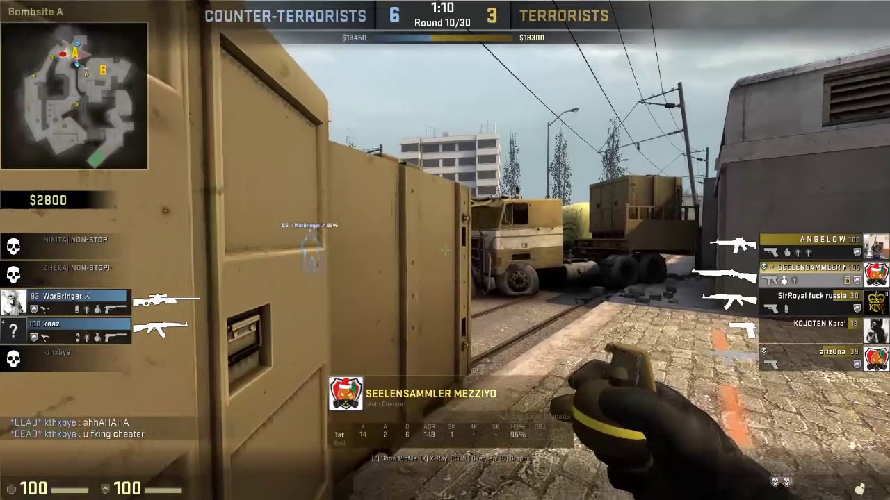 CS:GO cheater prime mm 3k hours 300 dollar knife - YouTube