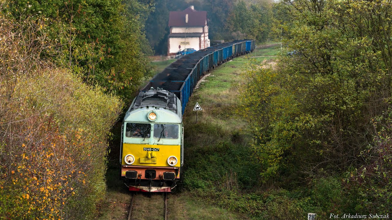 Węglinieckie SU46 [20] SU46-047 z węglarkami z Głogowa do Żagania