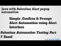 Selenium Alert in tamil/Simple alert /Confirm alert/Prompt alert in tamil / Selenium part 7