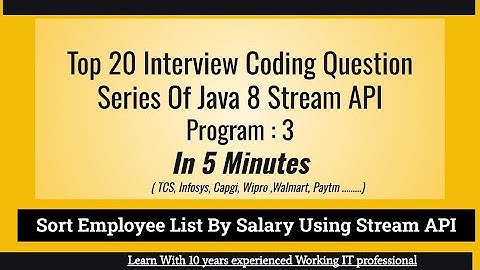 Sort Employee By Salary Using Stream API In Java 8