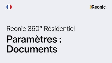 Reonic 360° Résidentie l Paramètres : Documents