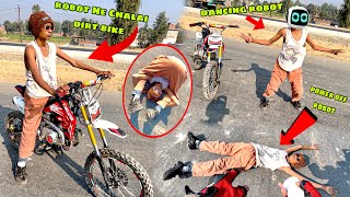 Robot🤖 ne chalai  dirt bike  || remote control robot stunt || #funny #dirtbike #chapri 