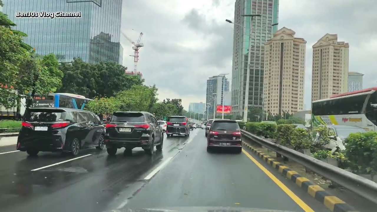 POV Drive Jakarta 4K : From Toll Gate Tomang to Exit toll Sunter