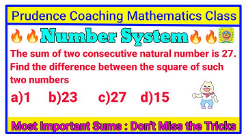 The sum of 2 consecutive natural number is 27 Find difference between the square of such 2 numbers