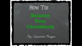 How To Balance Your Checkbook | How Tuesday