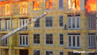 Man escapes Houston blaze with moments to spare