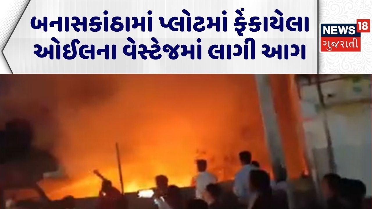Banaskantha Fire Incident | બનાસકાંઠામાં પ્લોટમાં ફેંકાયેલા ઓઈલના વેસ્ટેજમાં લાગી આગ | Fire Incident