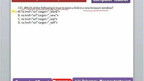 HTML tagging | Rajasthan computer teacher question with solutions TGT PGT KVS 2018