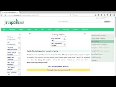 Explain Circular Dependency scenario in Spring. | javapedia.net
