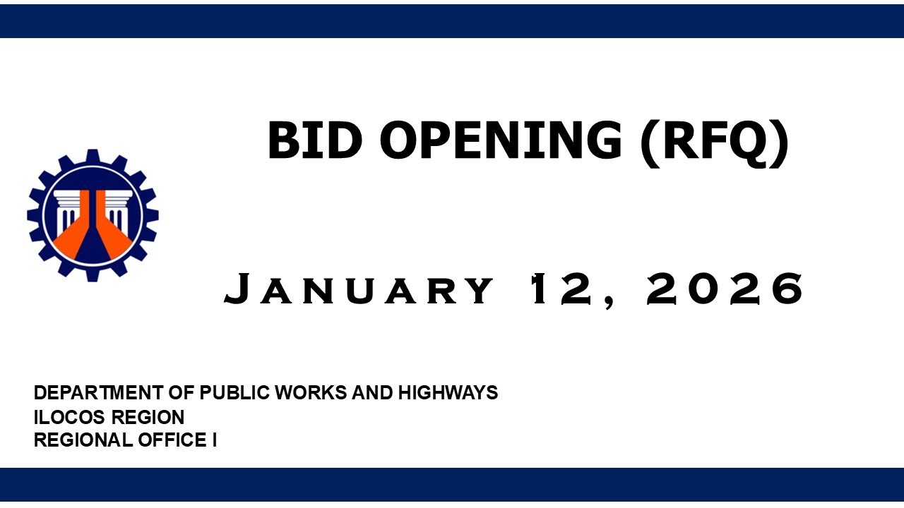 Procurement Livestream for DPWH ROI on January 12, 2026 BID OPENING (RFQ)