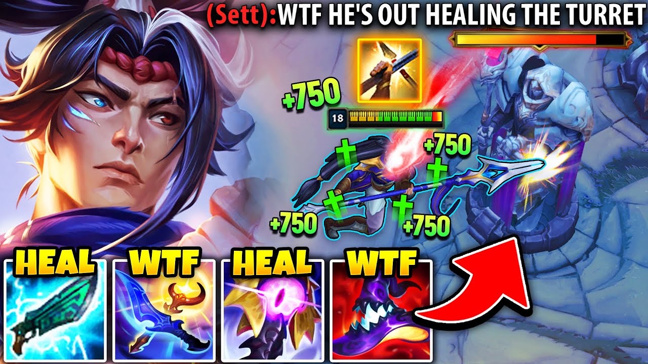 Xin Zhao but I have so much healing I can 1v1 turrets without dying (THIS IS HILARIOUS)