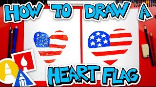 how to draw a heart flag
