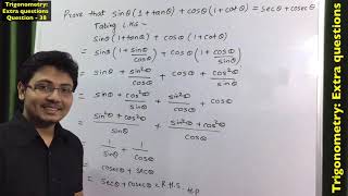 Prove that sin theta(1+tan theta)+cos theta(1+cot theta)=sec theta+cosec theta | Trigonometry |