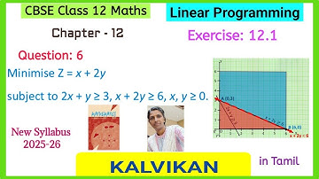 Cbse Class 12 Maths Chapter 12 Linear Programming Exercise 12.1 Question 6 in Tamil by Kalvikan 