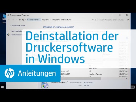 Deinstallation der Druckersoftware in Windows