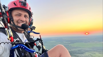 Paramotor TAKEOFF pov from pilot and birds eye view combined.