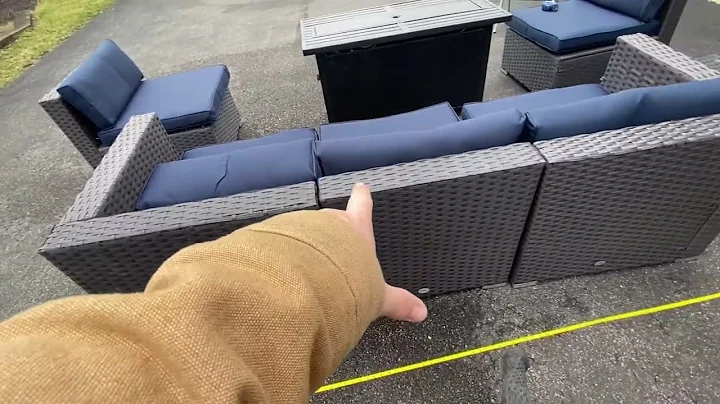 Sophia & William 7 PCS Patio Furniture Set with 45 Inch Gas Fire Pit Table Review, Extremely happy