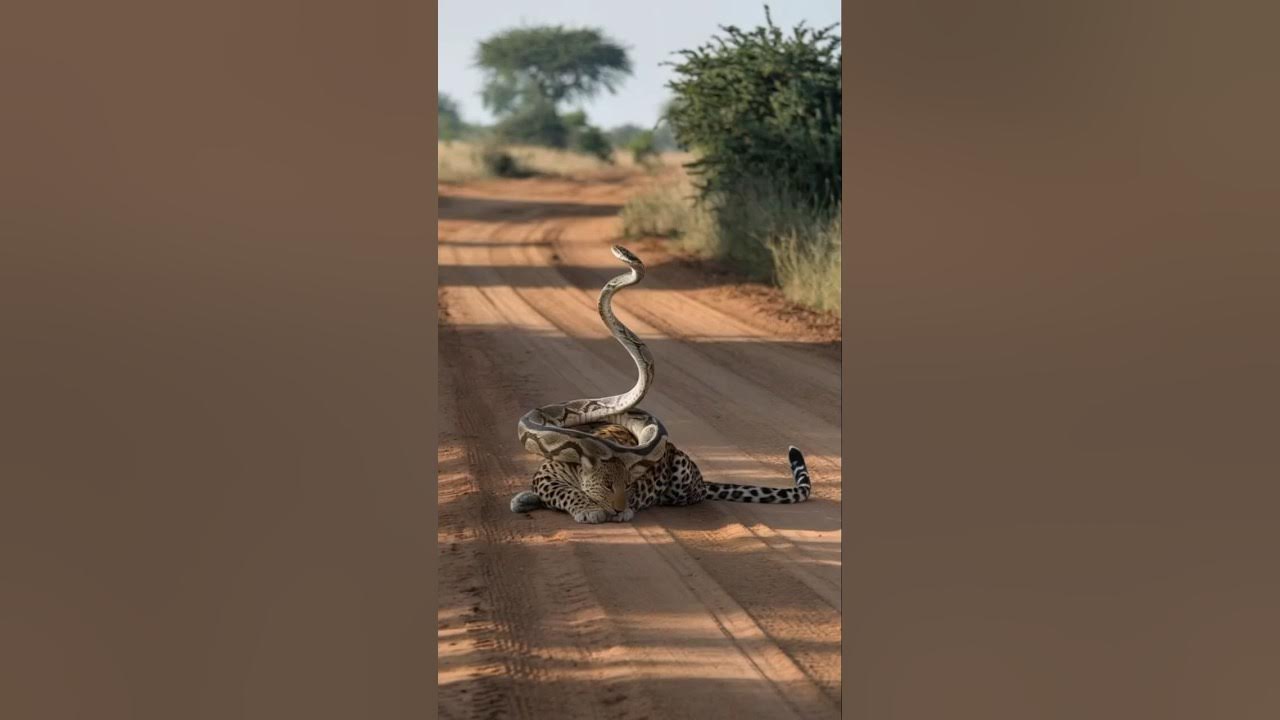 Python vs Leopard: A Battle on the Wild Road! #youtubeshorts - YouTube