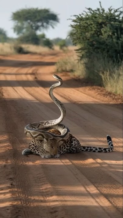 Python vs Leopard: A Battle on the Wild Road! #youtubeshorts - YouTube