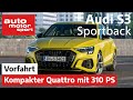 Audi S3 Sportback (2020): Wie groß ist der Unterschied zum A3? – Vorfahrt/Review |auto motor & sport