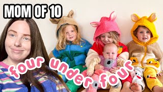 FOUR UNDER FOUR! | Mom of 10 w/ Twins + Triplets