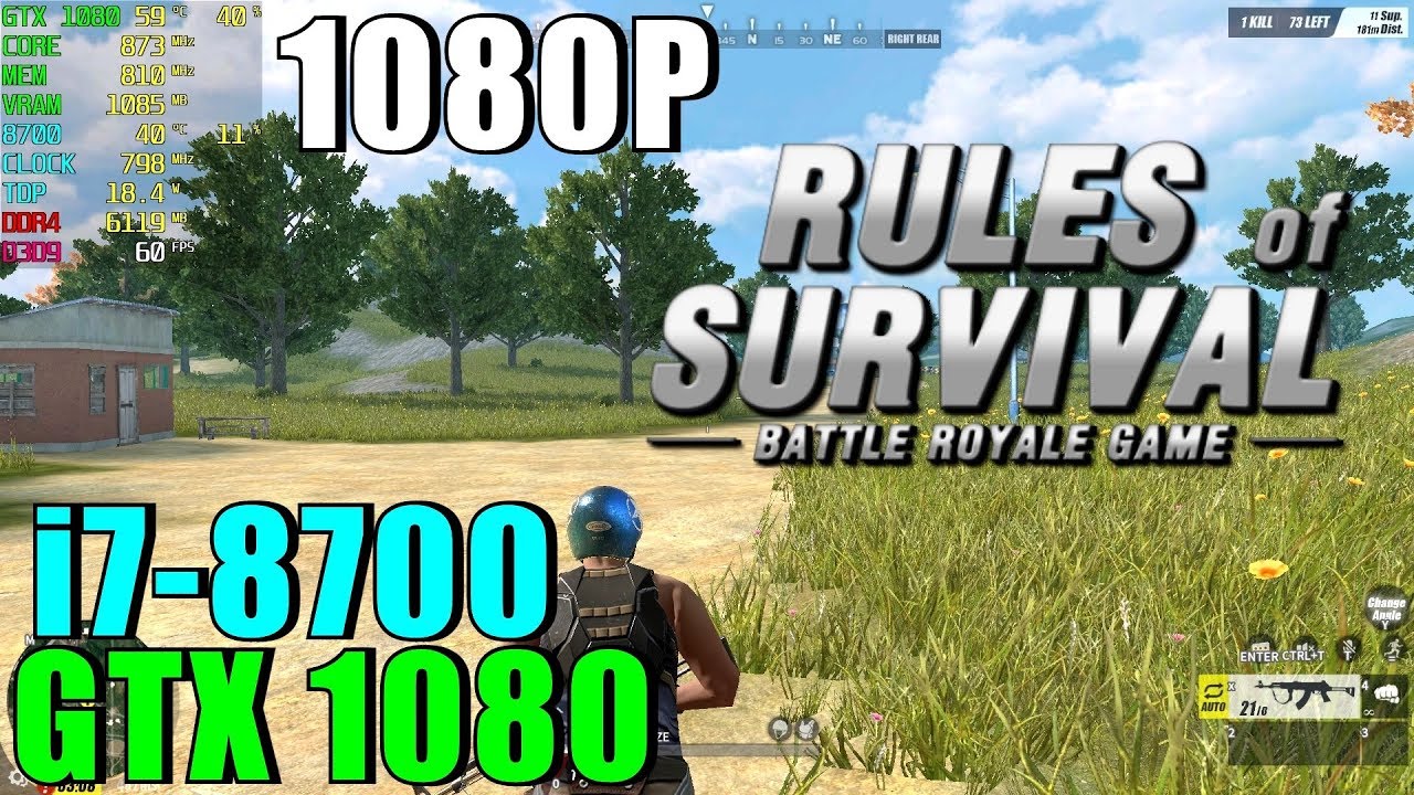 Rules of Survival GTX 1080 & i7 8700 [ Ultra Settings - 1080P ]