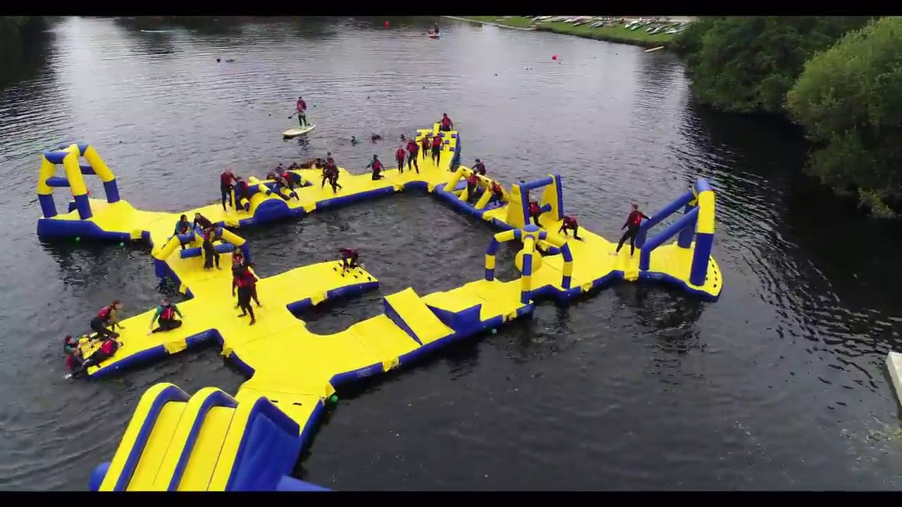 Large inflatable aqua park lagoon wipeout inflatable water parks YouTube