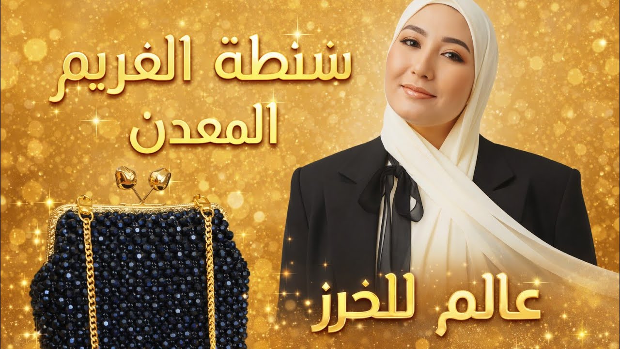 شنطه جديده بالفريم المعدن فى عالم هناء للخرز 