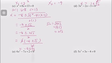 Common Core Algebra 2 Lesson 6 The Quadratic Formula Homework