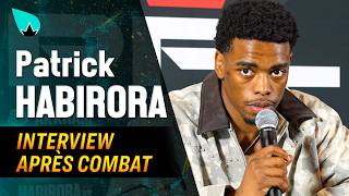 Patrick Habirora réagit à sa victoire par KO contre Benson Henderson