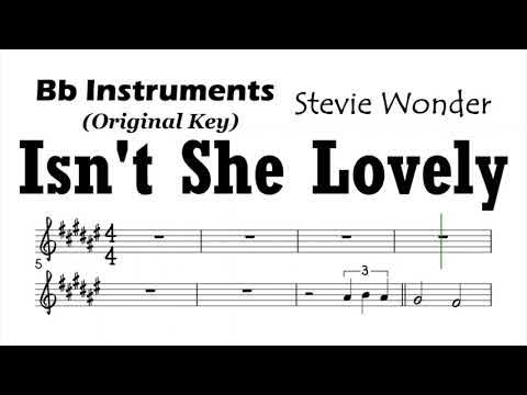 Isn't She Lovely  Sheet music, Isnt she lovely, Blues piano