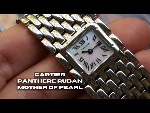 Cartier Panthere Ruban Ref. 2420 Steel Pink Mother of Pearl