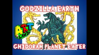 How to Draw GODZILLA EARTH vs GHIDORAH PLANET EATER!!!