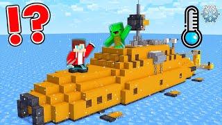 JJ And Mikey Survive On SUBMARINE In ICE SEA In Minecraft  Maizen